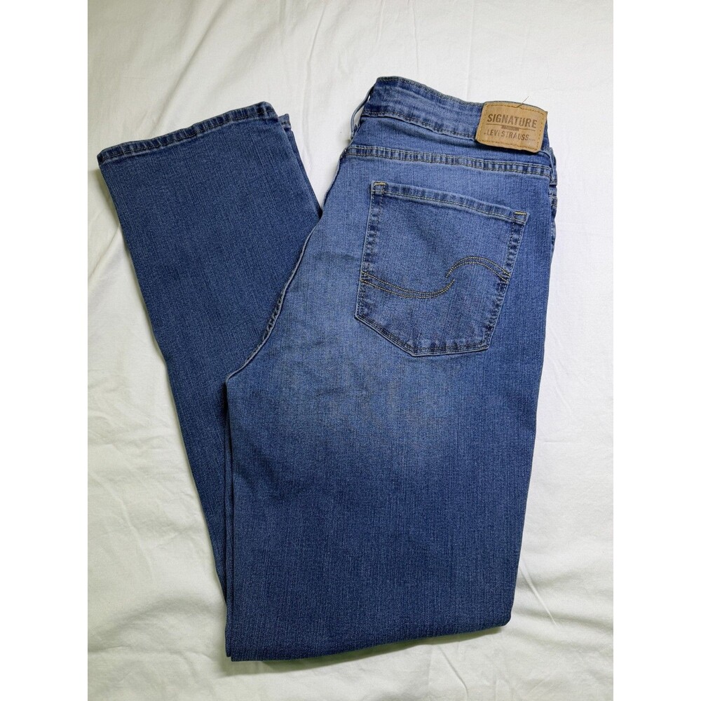 Levi Strauss Signature Gold 14M 32X32 Stretch Mid Rise Denim Straight Blue Jeans